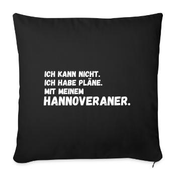 Pferd Reitsport Reiten Pferdesport Hannoveraner - Sofakissenbezug 45 x 45 cm - Schwarz - Vorne