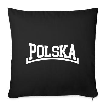 Pologne - Housse de coussin décorative 45 x 45 cm - noir - Devant