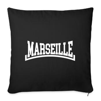 Marseille - Housse de coussin décorative 45 x 45 cm - noir - Devant