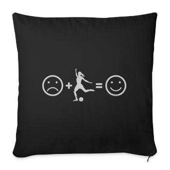 Football Football Football Femmes Hommes - Housse de coussin décorative 45 x 45 cm - noir - Devant