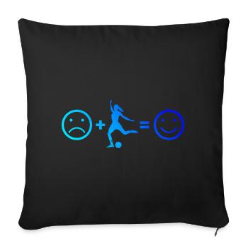 Football Football Football Hommes Femmes - Housse de coussin décorative 45 x 45 cm - noir - Devant