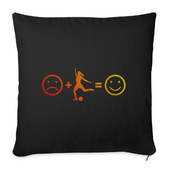 Soccer Soccer Football féminin Football Match de soccer - Housse de coussin décorative 45 x 45 cm - noir - Devant