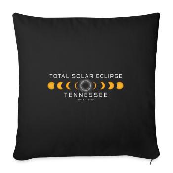 Tennessee Solar Eclipse 2024 April 8 Souvenir - Sofa pillowcase 17,3'' x 17,3'' (45 x 45 cm) - black - Front