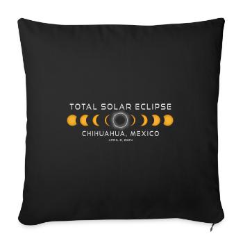 Chihuahua Mexico Solar Eclipse 2024 April 8 - Sofa pillowcase 17,3'' x 17,3'' (45 x 45 cm) - black - Front