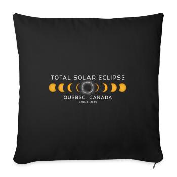 Quebec Canada Solar Eclipse 2024 April 8 Souvenir - Sofa pillowcase 17,3'' x 17,3'' (45 x 45 cm) - black - Front