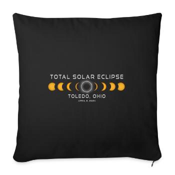 Toledo Ohio Solar Eclipse 2024 8 avril Souvenir - Housse de coussin décorative 45 x 45 cm - noir - Devant