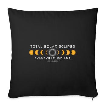 Evansville Indiana Solar Eclipse 2024 April 8 - Sofa pillowcase 17,3'' x 17,3'' (45 x 45 cm) - black - Front