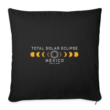 Mexico Solar Eclipse 2024 April 8 Souvenir - Sofa pillowcase 17,3'' x 17,3'' (45 x 45 cm) - black - Front