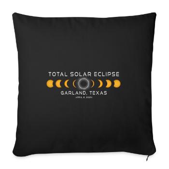Garland Texas Solar Eclipse 2024 April 8 Souvenir - Sofa pillowcase 17,3'' x 17,3'' (45 x 45 cm) - black - Front