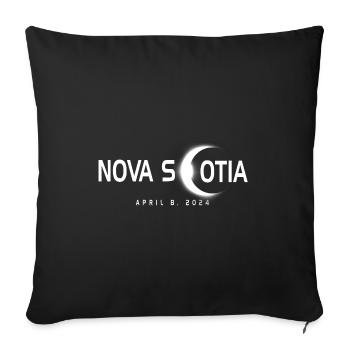 Souvenir de l’éclipse de Nouvelle-Écosse Canada 8 avril 2024 - Housse de coussin décorative 45 x 45 cm - noir - Devant