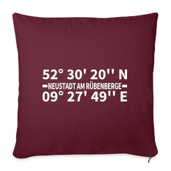 Neustadt am Rübenberge Coordinates - Sofa pillowcase 17,3'' x 17,3'' (45 x 45 cm) - burgundy - Front