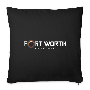 Fort Worth Texas 2024 Eclipse Souvenir April 8 - Sofa pillowcase 17,3'' x 17,3'' (45 x 45 cm) - black - Front