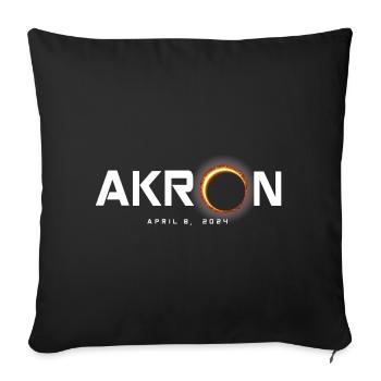 Akron Ohio 2024 Eclipse Souvenir April 8 - Sofa pillowcase 17,3'' x 17,3'' (45 x 45 cm) - black - Front