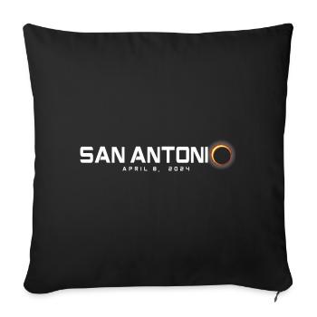 San Antonio Texas 2024 Eclipse Souvenir April 8 - Sofa pillowcase 17,3'' x 17,3'' (45 x 45 cm) - black - Front