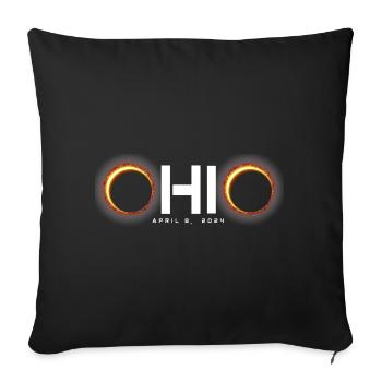 Ohio 2024 Eclipse Souvenir April 8 - Sofa pillowcase 17,3'' x 17,3'' (45 x 45 cm) - black - Front