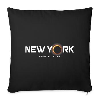 New York 2024 Eclipse Souvenir April 8 - Sofa pillowcase 17,3'' x 17,3'' (45 x 45 cm) - black - Front
