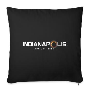 Indianapolis Indiana 2024 Eclipse Souvenir April 8 - Sofa pillowcase 17,3'' x 17,3'' (45 x 45 cm) - black - Front