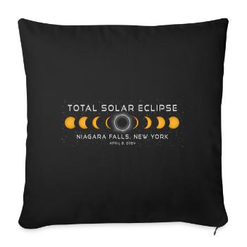 Niagara Falls New York Solar Eclipse 2024 April 8 - Sofa pillowcase 17,3'' x 17,3'' (45 x 45 cm) - black - Front