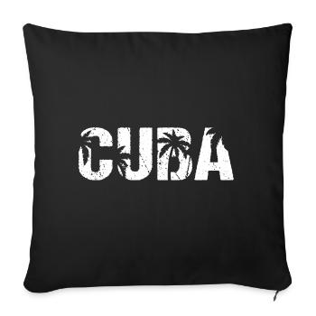Cuba Palm trees Caribbean Island Cuba - Sofa pillowcase 17,3'' x 17,3'' (45 x 45 cm) - black - Front