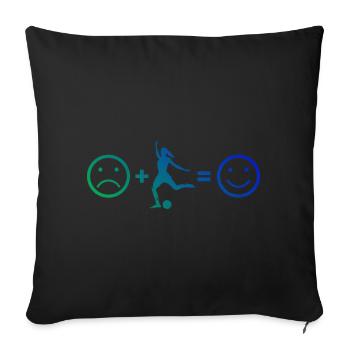 Football Jeu de football Football masculin Football - Housse de coussin décorative 45 x 45 cm - noir - Devant