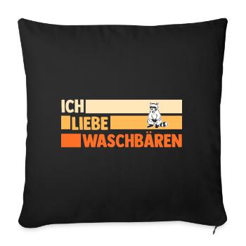 Tiermotiv Waschbär - Sofakissenbezug 45 x 45 cm - Schwarz - Vorne