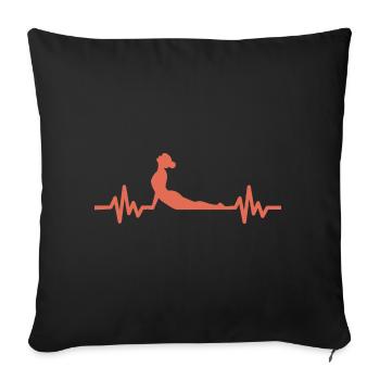 Heartbeat Gymnastics - Meditation Gymnastics Yoga - Sofa pillowcase 17,3'' x 17,3'' (45 x 45 cm) - black - Front