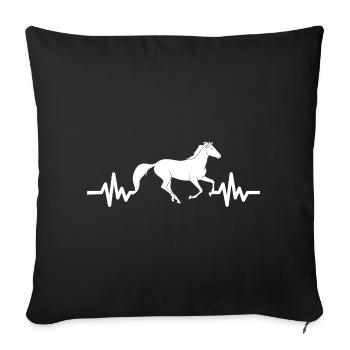 Heartbeat - Horse Stallion Mare Ross Equestrian - Sofa pillowcase 17,3'' x 17,3'' (45 x 45 cm) - black - Front