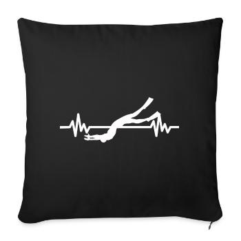 Heartbeat Swimmer - Diver Water Sports Athlete - Sofa pillowcase 17,3'' x 17,3'' (45 x 45 cm) - black - Front