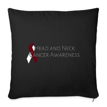Mois de la sensibilisation au cancer de la tête et du cou - Housse de coussin décorative 45 x 45 cm - noir - Devant