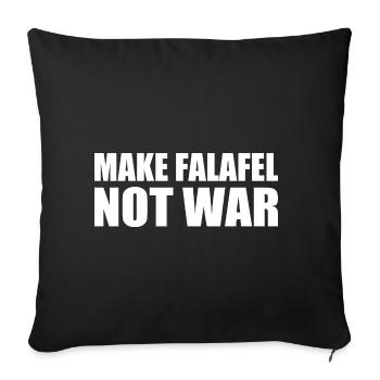 Make falafel not war - Sofa pillowcase 17,3'' x 17,3'' (45 x 45 cm) - black - Front