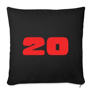 20. 20 ANS. 20e ANNIVERSAIRE. ANNIVERSAIRE 20 ANS. - Housse de coussin décorative 45 x 45 cm - noir - Devant