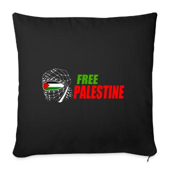 Free palestine - Sofa pillowcase 17,3'' x 17,3'' (45 x 45 cm) - black - Front