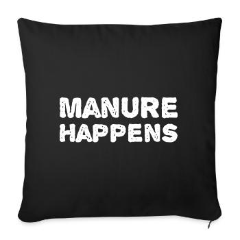 Damn Happens - Funny Farmer Design - Sofa pillowcase 17,3'' x 17,3'' (45 x 45 cm) - black - Front