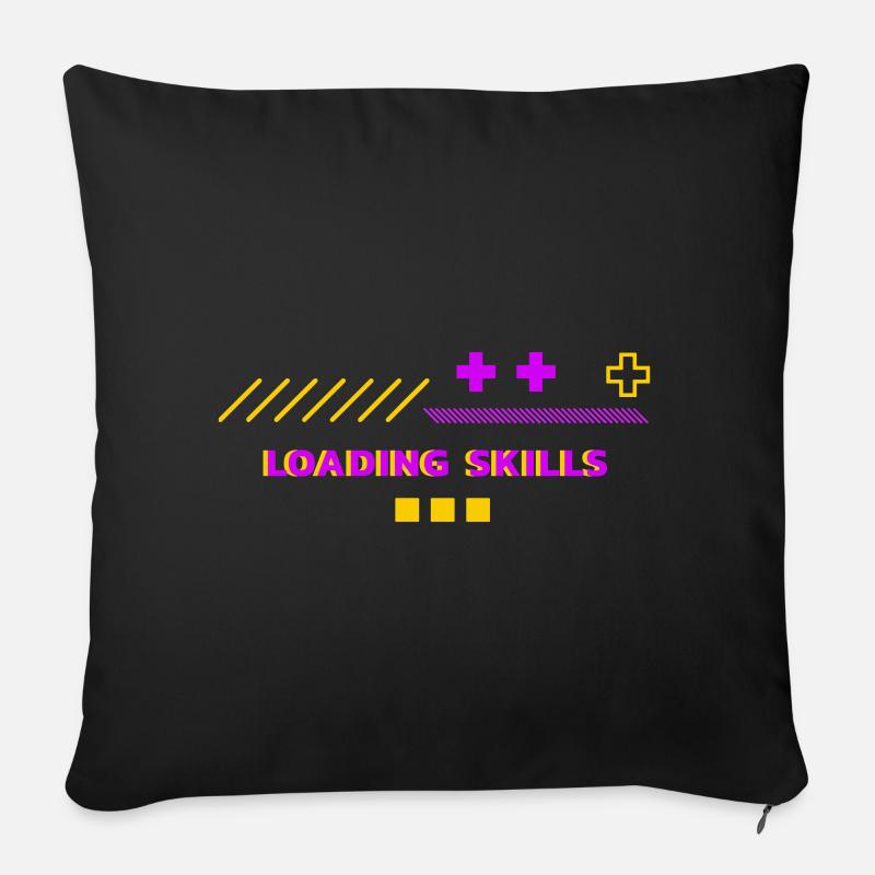 Compétences de chargement - Housse de coussin décorative 45 x 45 cm - noir