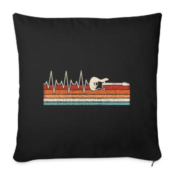 Electric Guitar Heartbeat - Sofa pillowcase 17,3'' x 17,3'' (45 x 45 cm) - black - Front