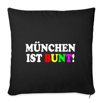 München ist bunt - Sofakissenbezug 45 x 45 cm - Schwarz - Vorne