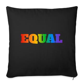 EQUAL RAINBOW TEXT - Sofa pillowcase 17,3'' x 17,3'' (45 x 45 cm) - black - Front