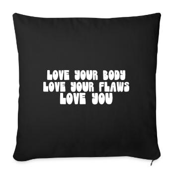 Aimez votre corps - Housse de coussin décorative 45 x 45 cm - noir - Devant