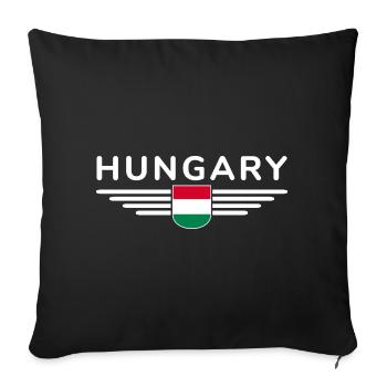 Hungary Fan, Outfit T Shirt Design - Sofa pillowcase 17,3'' x 17,3'' (45 x 45 cm) - black - Front