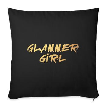 Glammer Girl Gold Luxury Exclusive Girl - Sofa pillowcase 17,3'' x 17,3'' (45 x 45 cm) - black - Front