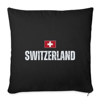 J’aime la Suisse, patriote suisse - Housse de coussin décorative 45 x 45 cm - noir - Devant