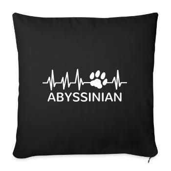 Chat Abyssin Battement de Cœur Patte Empreinte de Patte - Housse de coussin décorative 45 x 45 cm - noir - Devant