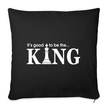Game Chess Checkerboard King Quote Humor - Sofa pillowcase 17,3'' x 17,3'' (45 x 45 cm) - black - Front
