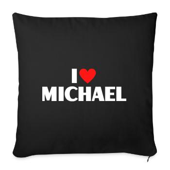 I love Michael Red Heart Romantic Name Fan - Sofa pillowcase 17,3'' x 17,3'' (45 x 45 cm) - black - Front