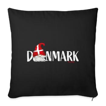 Danmark Lettrage Gnome Danemark Drapeau - Housse de coussin décorative 45 x 45 cm - noir - Devant