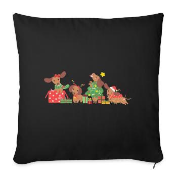 Dog Christmas - Sofa pillowcase 17,3'' x 17,3'' (45 x 45 cm) - black - Front