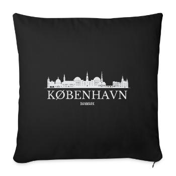 Copenhagen Skyline, Copenhagen Denmark - Sofa pillowcase 17,3'' x 17,3'' (45 x 45 cm) - black - Front