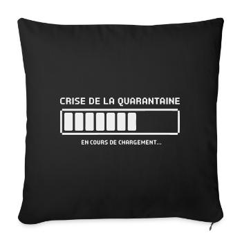 Crise de la Quarantaine en Cours - Housse de coussin décorative 45 x 45 cm - noir - Devant