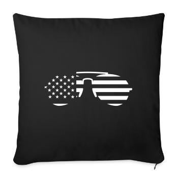USA Sunglasses – Aviator Flag Cool Pilot Style - Sofa pillowcase 17,3'' x 17,3'' (45 x 45 cm) - black - Front