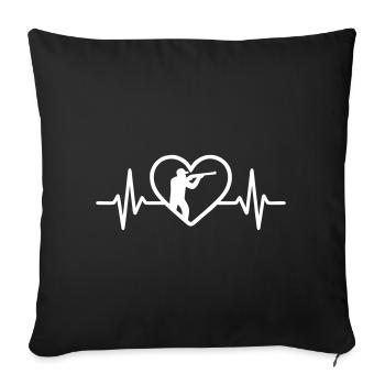 Hunting Heart – Hunter Passion - Sofa pillowcase 17,3'' x 17,3'' (45 x 45 cm) - black - Front